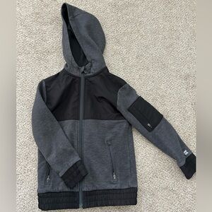 Fleece hoodie jacket gray boys M 8/10